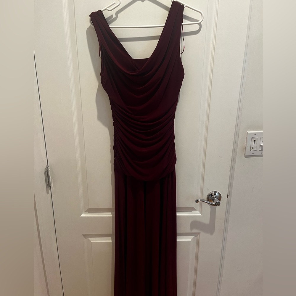 Dark Red Ruched Gown